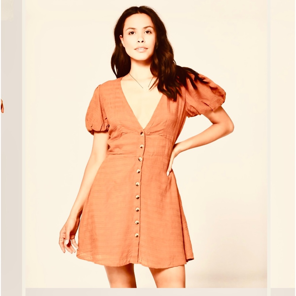 Linen Button Through Mini Dress - image 2